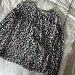 Ann Mashburn polka dot velvet long sleeve top